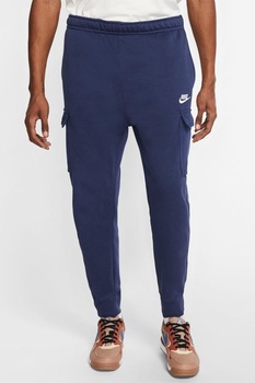 Nike, Pantaloni sport cargo cu snur Sportswear Club, Bleumarin