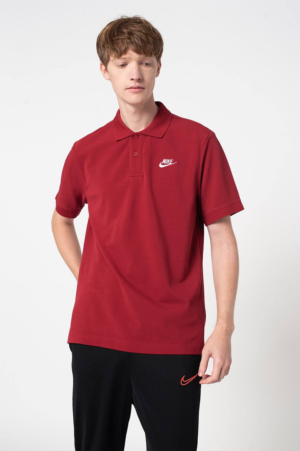 Nike, Tricou polo de bumbac pique Matchup, Rosu inchis