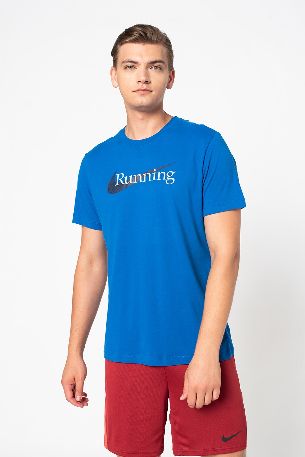 Nike, Tricou cu tehnologie Dri-FIT pentru alergare, Albastru