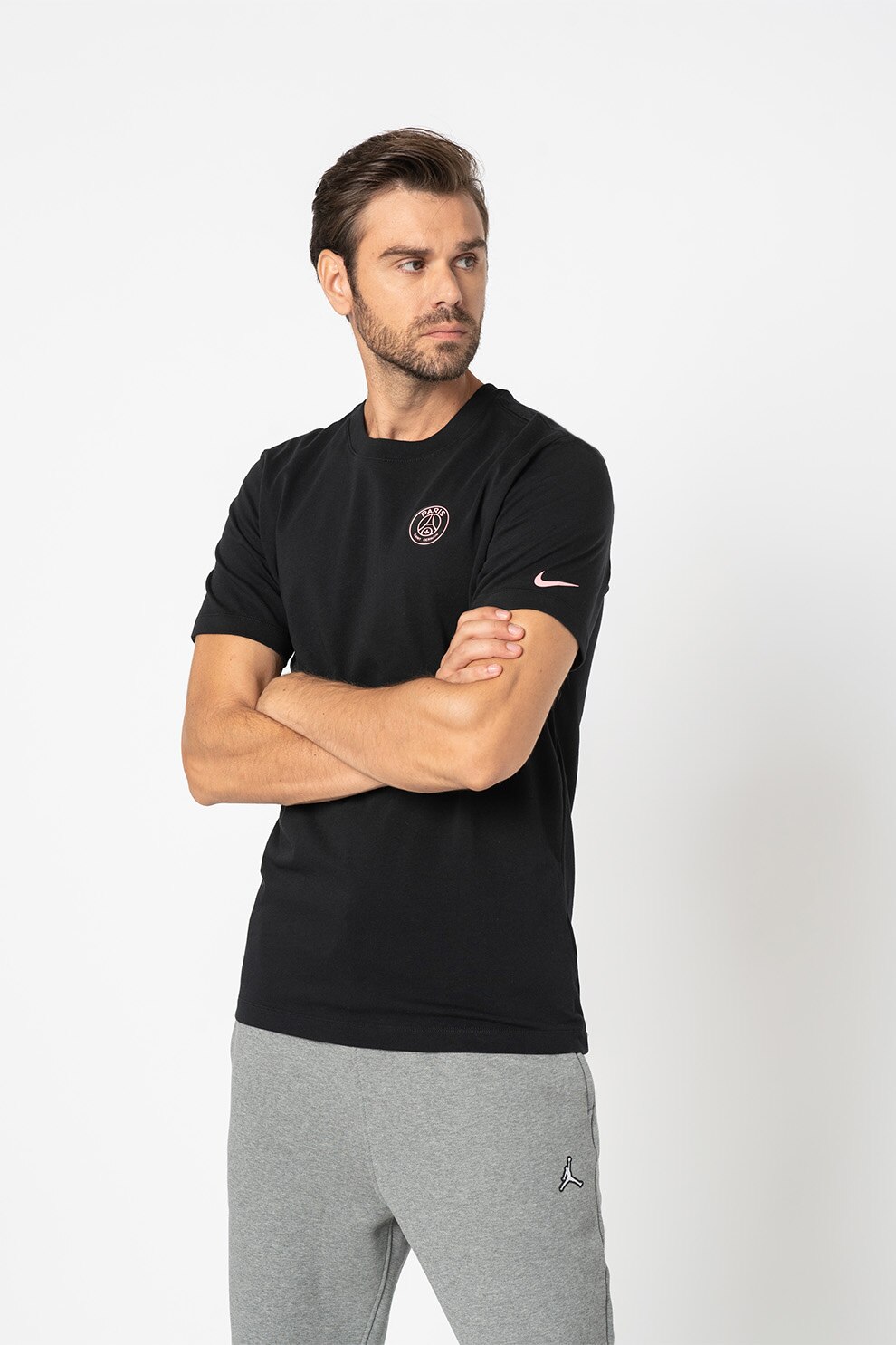 Nike, Tricou pentru fotbal Paris Saint Germain, Negru/Roz pastel