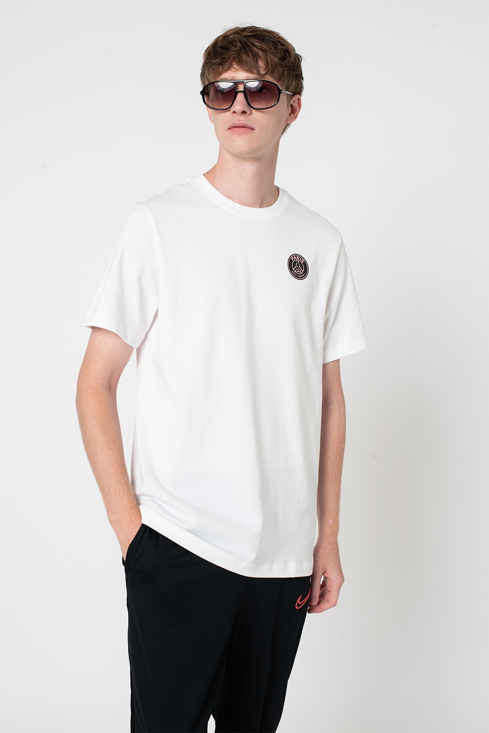 Nike, Tricou pentru fotbal Paris Saint Germain, Alb/Negru