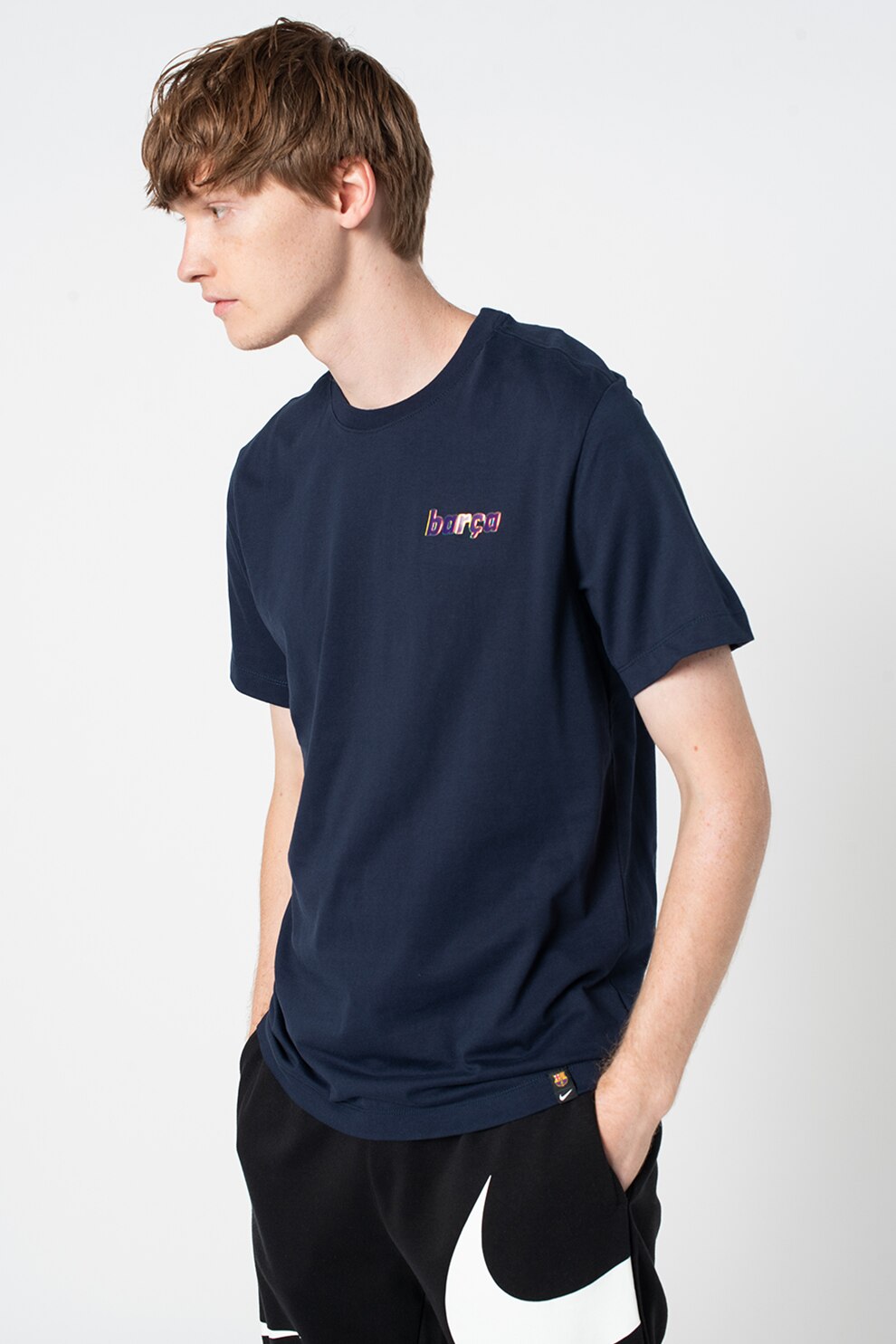 Nike, Tricou de bumbac pentru fotbal F.C. Barcelona, Bleumarin/mov