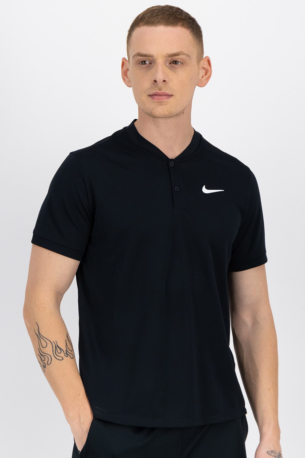 Nike, Tricou pentru tenis Court, Negru/Alb