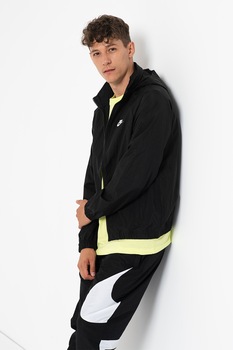 Nike, Jacheta cu logo brodat Classic Core, Negru Nike, Jacheta cu logo brodat Classic Core, Negru