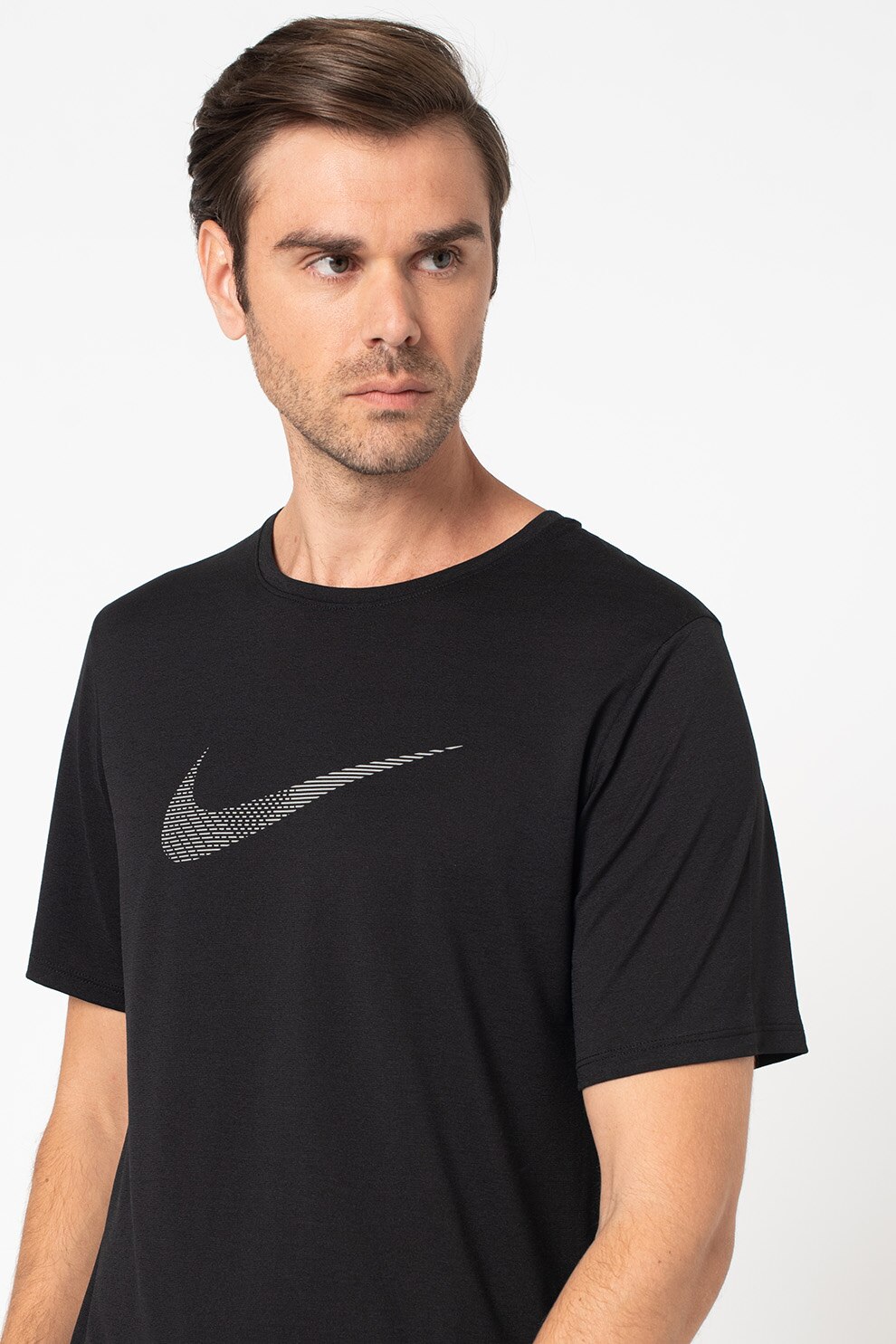 Nike, Tricou cu Dri-Fit pentru alergare Division Miller, Negru/Gri