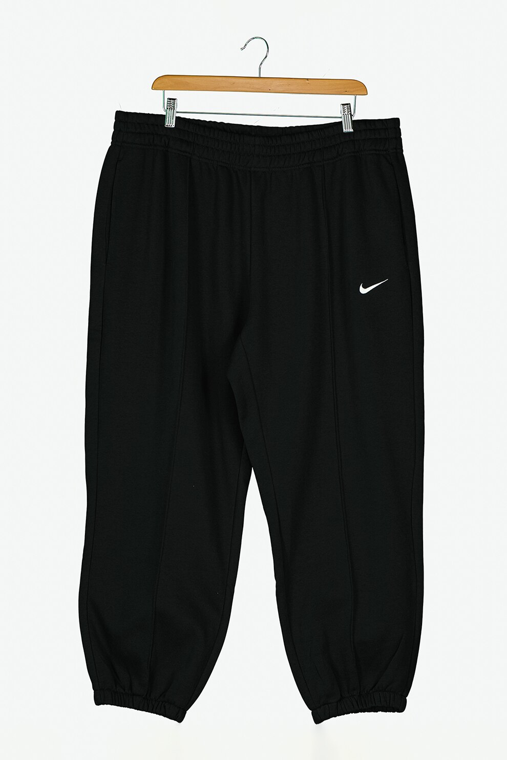 Nike, Pantaloni din amestec de bumbac cu logo brodat, Negru
