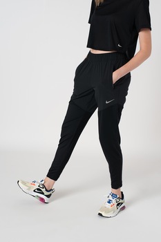 Nike, Pantaloni slim-fit cu tehnologie Dri-FIT, pentru alergare Essential, Negru Nike, Pantaloni slim-fit cu tehnologie Dri-FIT, pentru alergare Essential, Negru
