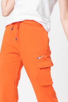 Nike, Pantaloni sport cargo cu snur in talie Sportswear, Oranj mandarina Nike, Pantaloni sport cargo cu snur in talie Sportswear, Oranj mandarina