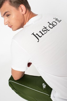 Nike, Tricou cu imprimeu text, Alb Nike, Tricou cu imprimeu text, Alb