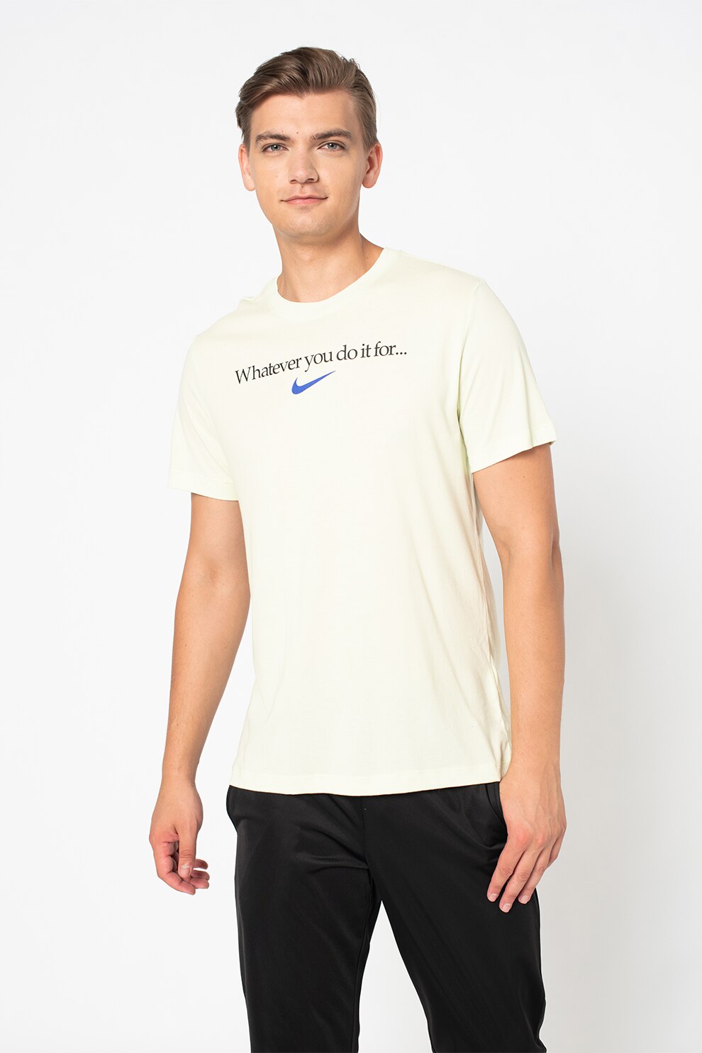 Nike, Tricou cu imprimeu text, Verde deschis