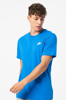 Nike, Tricou cu decolteu la baza gatului Sportswear Club, Albastru Nike, Tricou cu decolteu la baza gatului Sportswear Club, Albastru