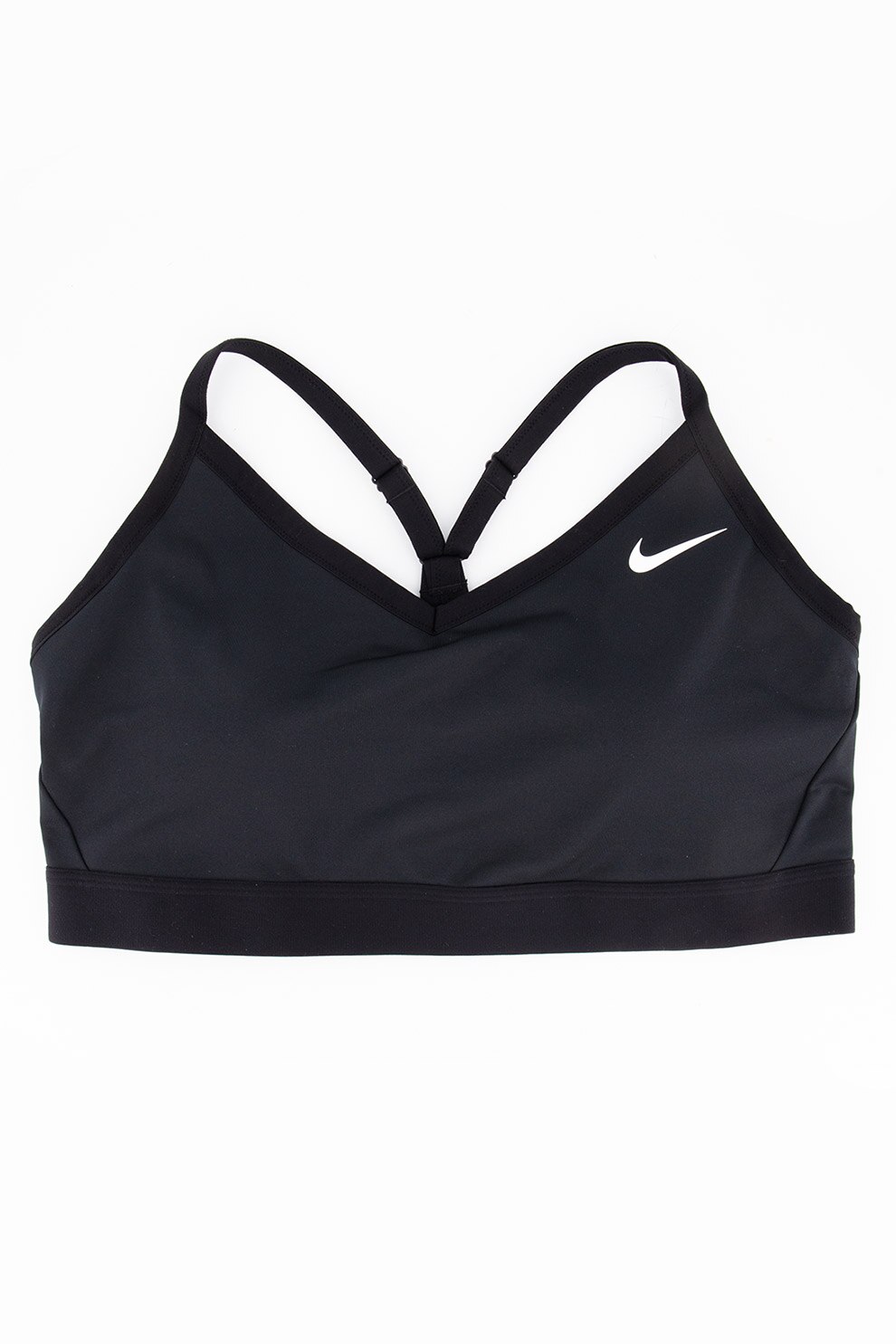 Nike, Bustiera cu decolteu in V pentru fitness Indy Plus, Negru