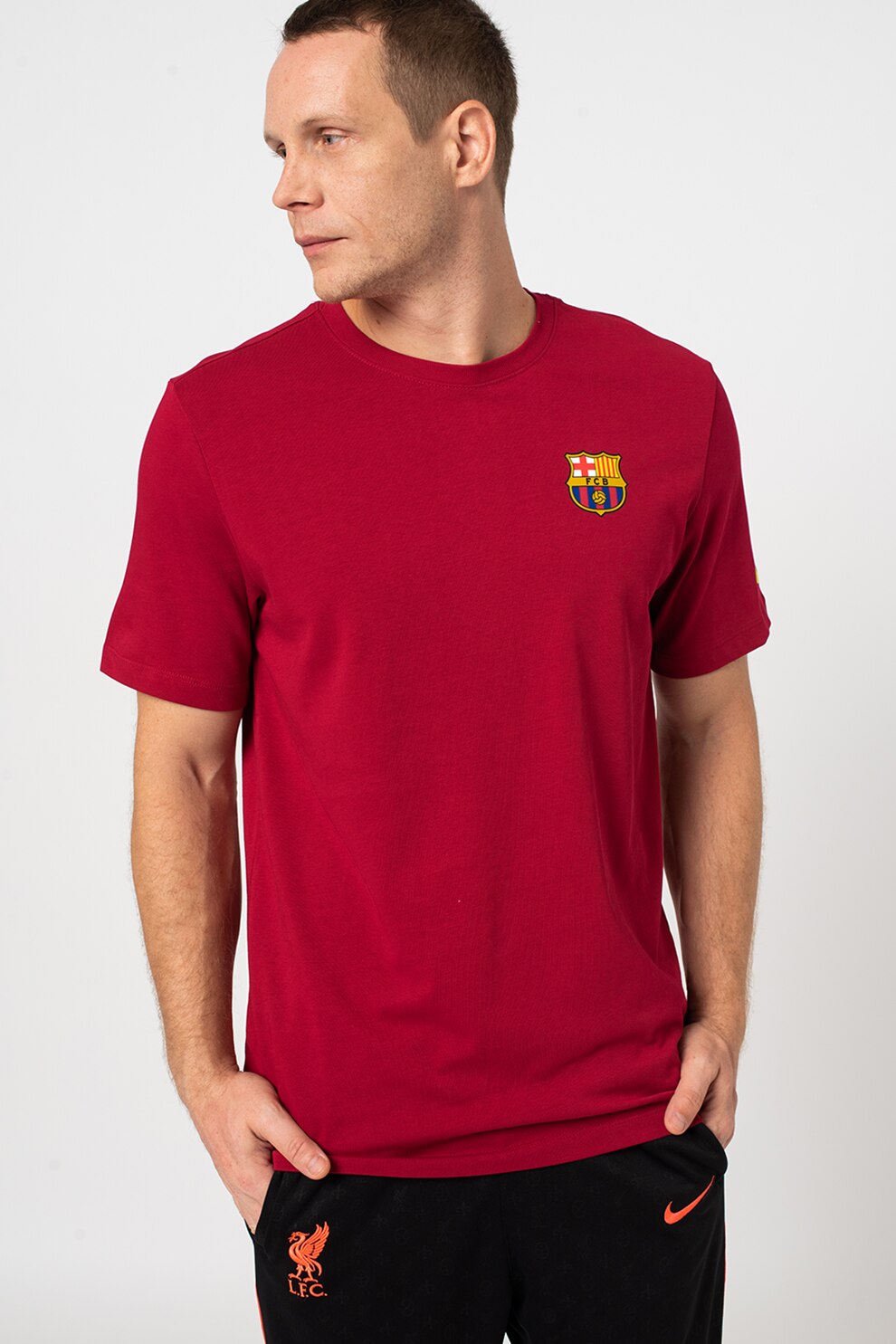 Nike, Tricou de bumbac, pentru fotbal FC Barcelona, Visiniu