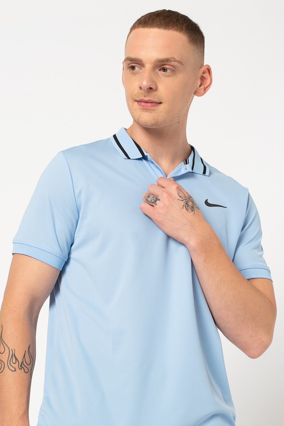 Nike, Tricou polo cu Dri-Fit pentru tenis Victory, Albastru lavanda