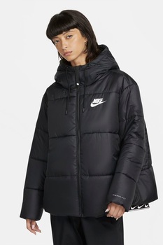 Nike, Geaca cu Therma-Fit si gluga Repel, Negru Nike, Geaca cu Therma-Fit si gluga Repel, Negru