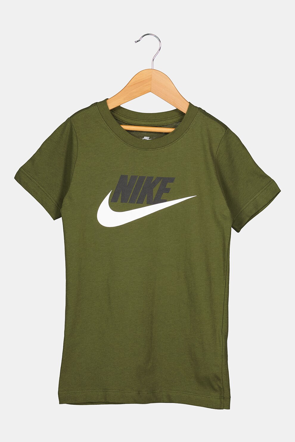 Nike, Tricou cu imprimeu logo Futura Icon, Verde militar/Negru