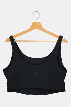 Nike, Bustiera cu detaliu logo, pentru yoga, Negru Nike, Bustiera cu detaliu logo, pentru yoga, Negru