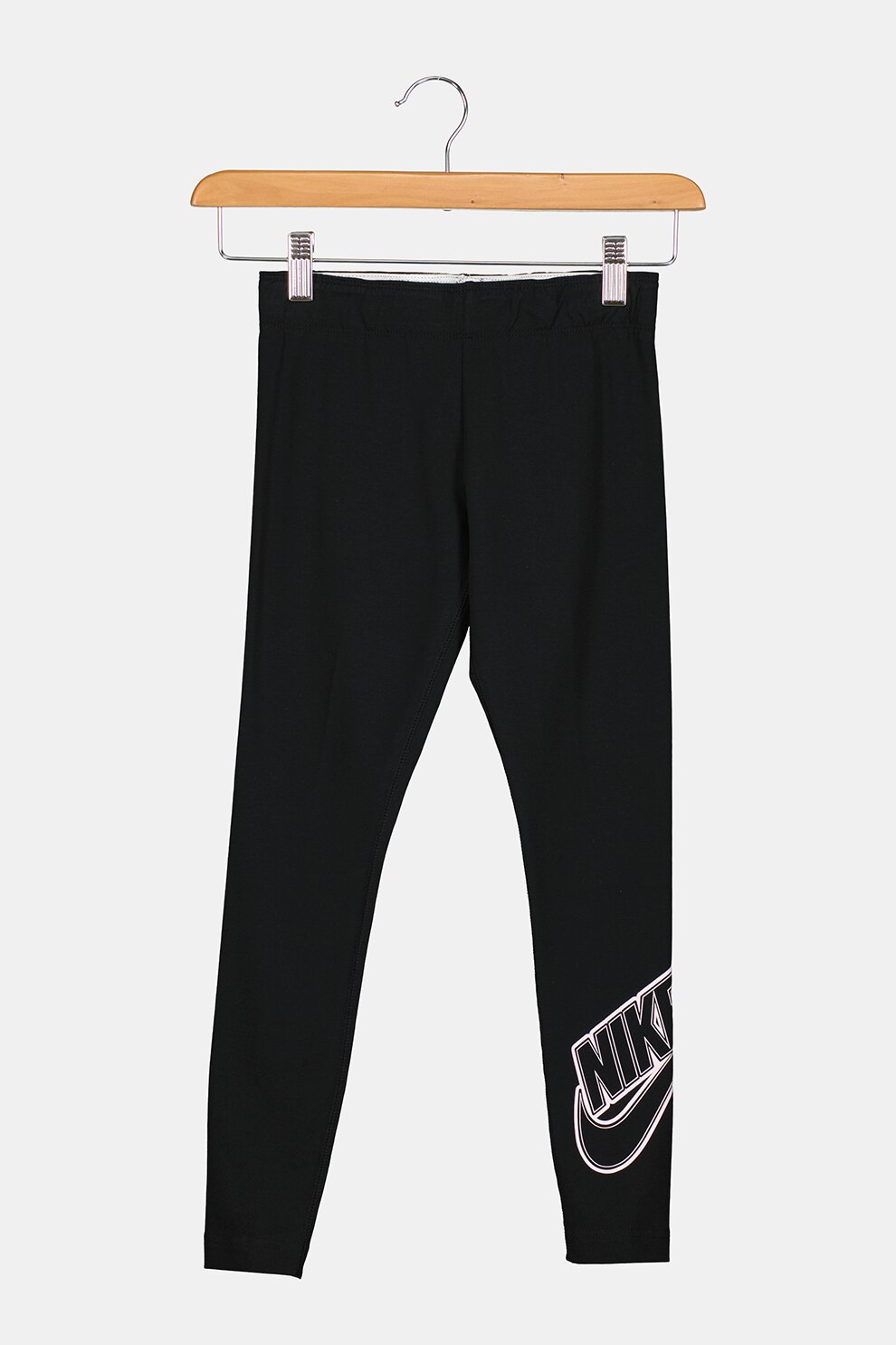 Nike, Colanti cu imprimeu logo, pentru fitness Favorites, Negru/Lila