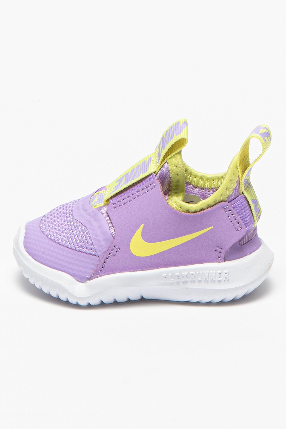 Nike, Pantofi sport slip-on cu insertii de piele Flex Runner, Lila