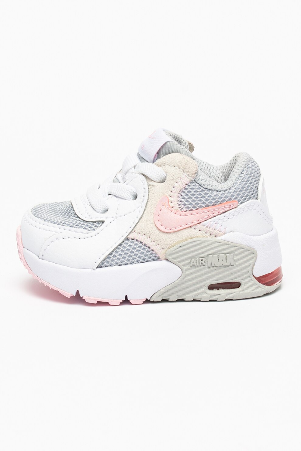 Nike, Pantofi sport cu insertii de piele intoarsa Air Max Excee, Gri deschis/Alb