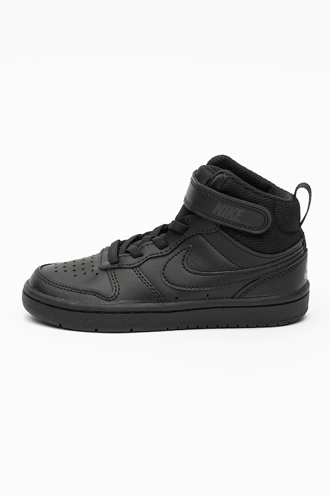 Nike, Спортни обувки Court Borough от кожа и еко кожа, Черен