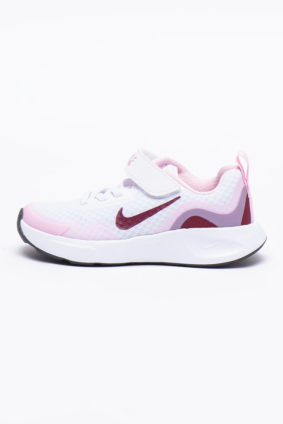Nike, Pantofi sport cu banda velcro WearAllDay, Alb/Roz