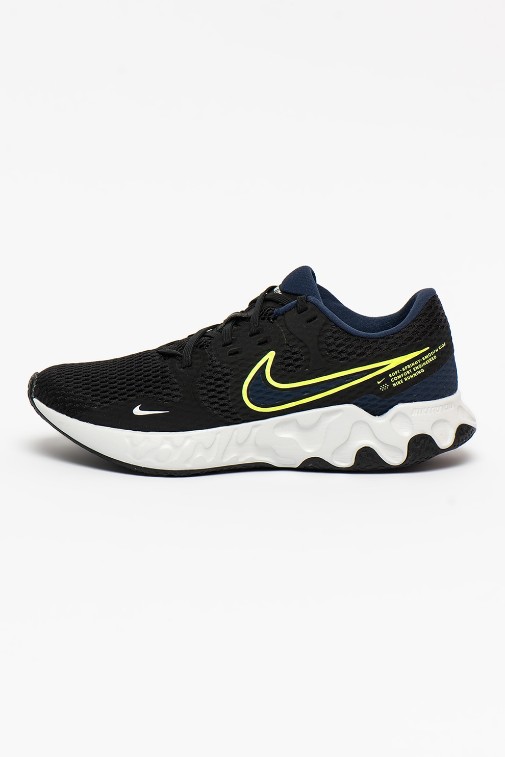 Nike, Pantofi pentru alergare Renew Ride 2, Negru/Verde neon
