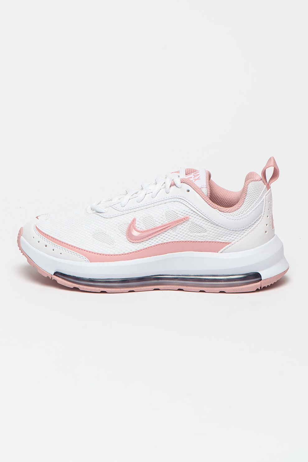 Nike, Pantofi sport cu garnituri din piele ecologica Air Max AP, Alb/Roz pastel