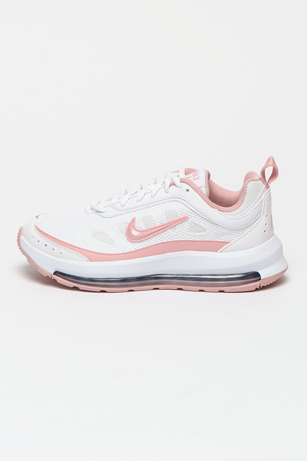 Nike, Pantofi sport cu garnituri din piele ecologica Air Max AP, Alb/Roz pastel