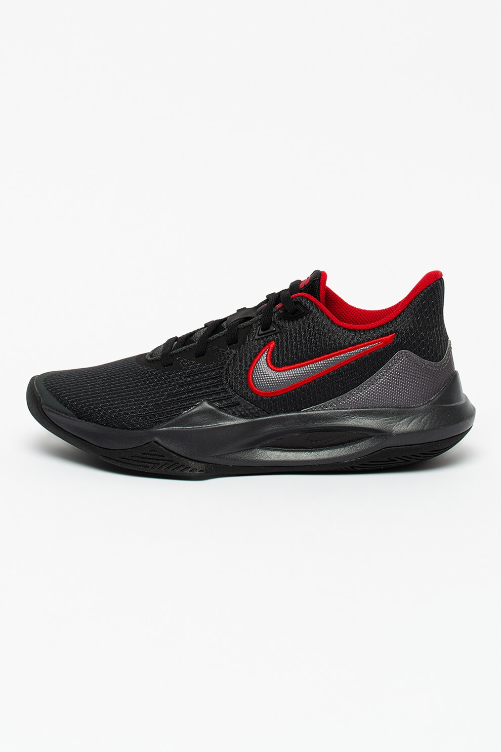 Nike, Pantofi pentru baschet Precision 5, Negru/Rosu inchis