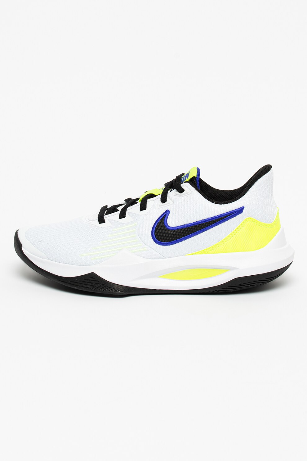 Nike, Pantofi pentru baschet Precision 5, gri deschis, verde electric, negru