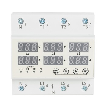 Releu cu protectie la supratensiune si suprasarcina digital , reglabil , RM/FVA , 4 Module , 63A Releu cu protectie la supratensiune si suprasarcina digital , reglabil , RM/FVA , 4 Module , 63A