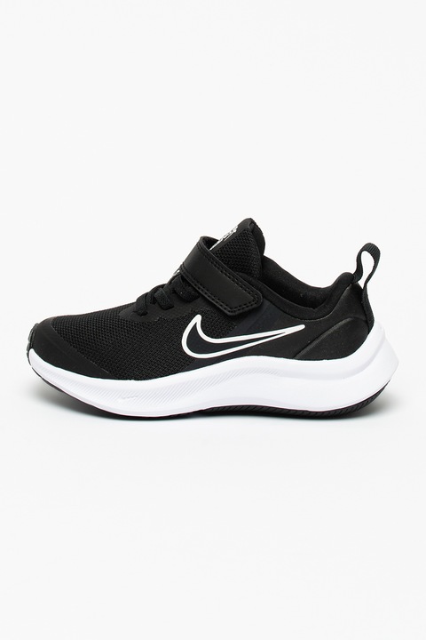 Nike, Star Runner 3 tépőzáras futócipő, Fehér/Fekete