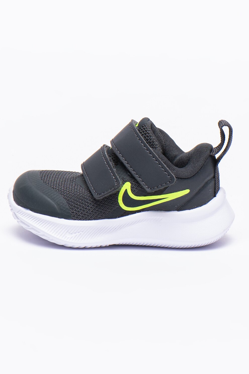 Nike, Pantofi cu velcro pentru alergare Star Runner 3, gri antracit/verde neon