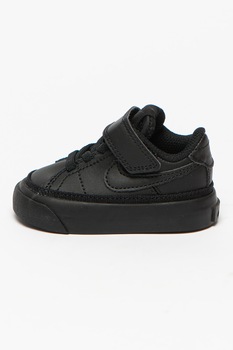 Nike, Pantofi sport de piele cu velcro Court Legacy, Negru Nike, Pantofi sport de piele cu velcro Court Legacy, Negru