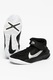 Nike, Pantofi cu garnituri de piele, pentru baschet Team Hustle, Negru/Argintiu