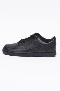 Nike, Pantofi sport de piele ecologica Court Vision, Negru Nike, Pantofi sport de piele ecologica Court Vision, Negru
