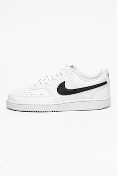 Nike - Спортни обувки Court Vision от еко кожа, Бял/Черен