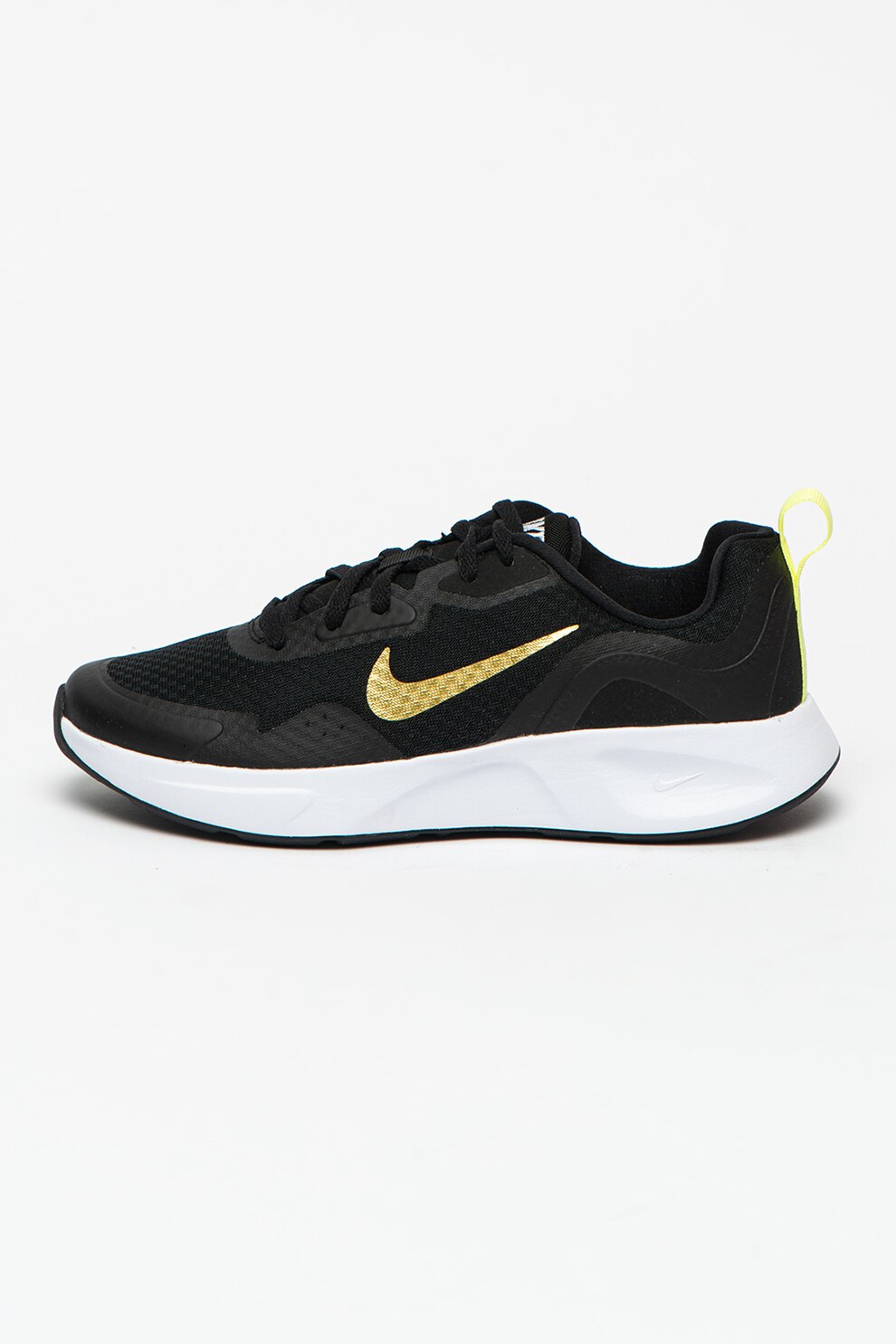 Nike, Pantofi sport cu logo Wearallday, Negru/verde lime/auriu