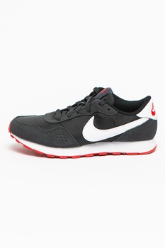 Nike, Pantofi sport cu insertii de piele intoarsa Valiant, Gri antracit/Negru/Alb Nike, Pantofi sport cu insertii de piele intoarsa Valiant, Gri antracit/Negru/Alb