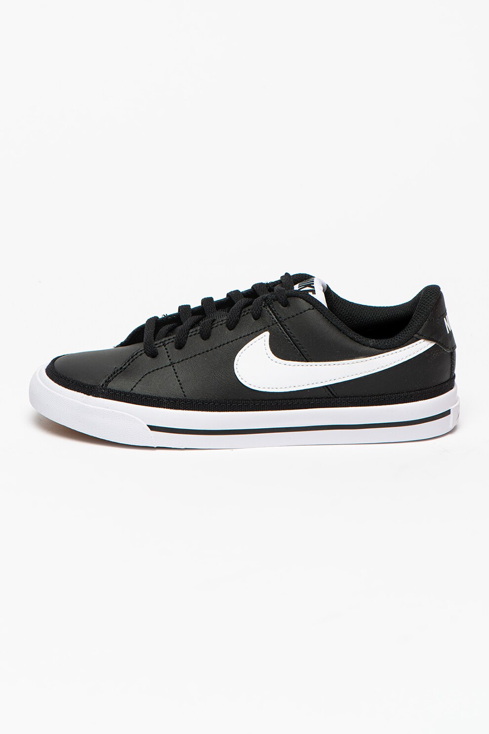 Nike, Pantofi sport cu insertii de piele Court Legacy, negru, alb