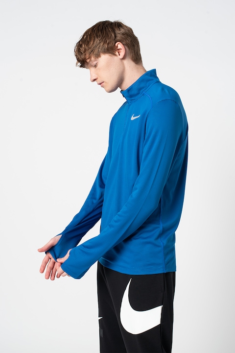 Nike, Блуза за бягане Pacer с Dri-FIT и къс цип, Кралско Синьо