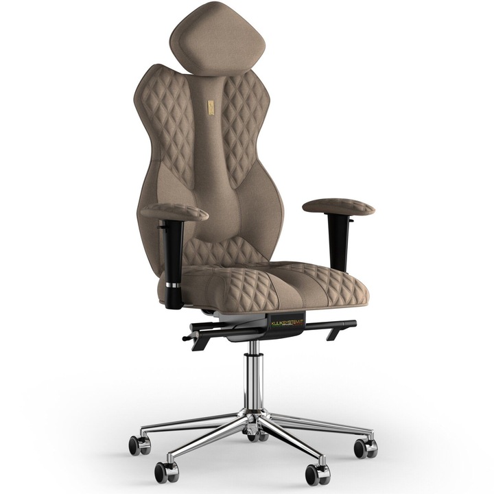 Kulik System Royal ergonomikus irodai szék, dombornyomott modell, textil anyag, karamell