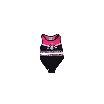 Costum de baie cu bustiera, Minnie, negru cu roz fuxia Costum de baie cu bustiera, Minnie, negru cu roz fuxia