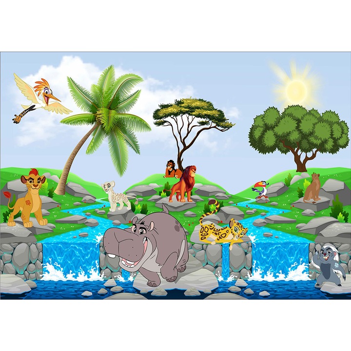 Fototapet copii Garda Felina la Cascada, premium, multicolor, 250 x 400 cm