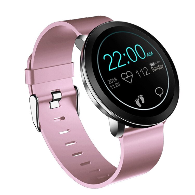 Smartwatch cu functie de masurare a ritmului cardiac, Pedometru, Notificari, 1.3TFT IPS, Roz
