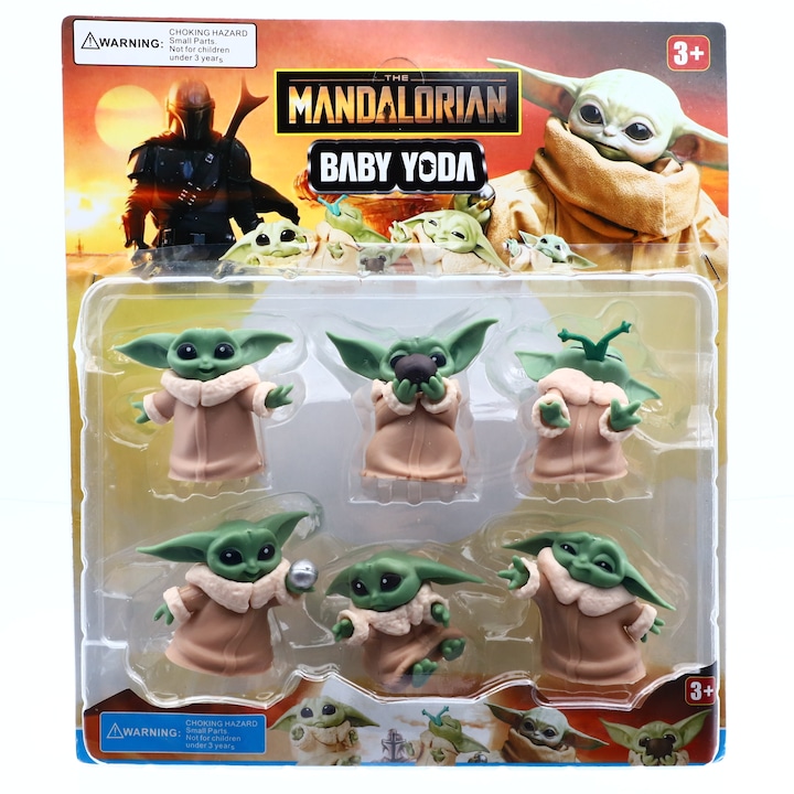 Set 6 Figurine Star Wars Baby Yoda Mandalorian, 5.5 cm