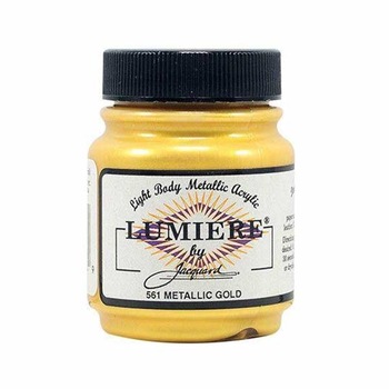 Vopsea pentru materiale textile Jacquard Lumiere, 67 ml, Metallic Gold Vopsea pentru materiale textile Jacquard Lumiere, 67 ml, Metallic Gold