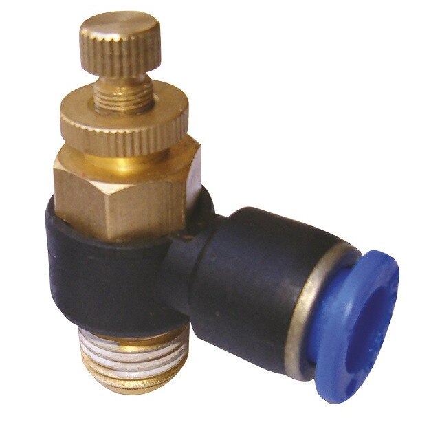 Drosel pneumatic SL CONECTOR PLASTIC TIP L CU REGLAJ DEBIT 1/8'' 8mm MA0118.05