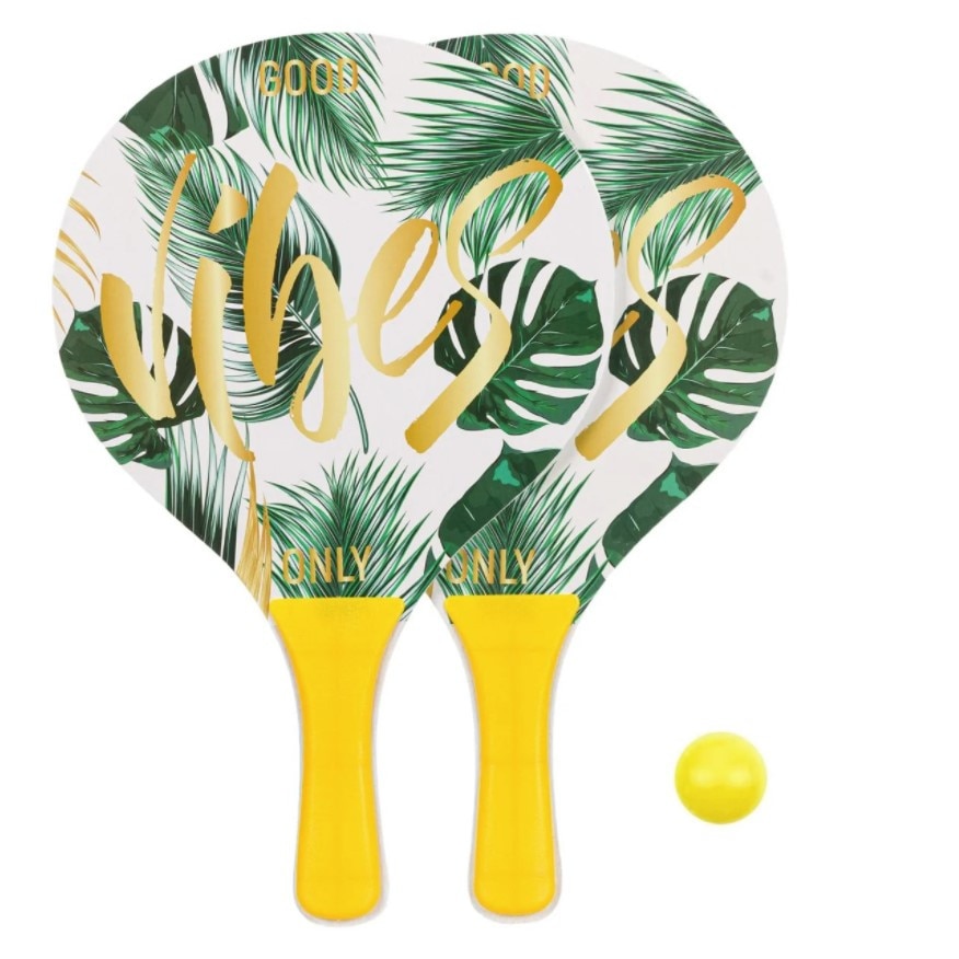 Set 2 rachete si minge, Zola, catchball, frunze verzi, good vibes only